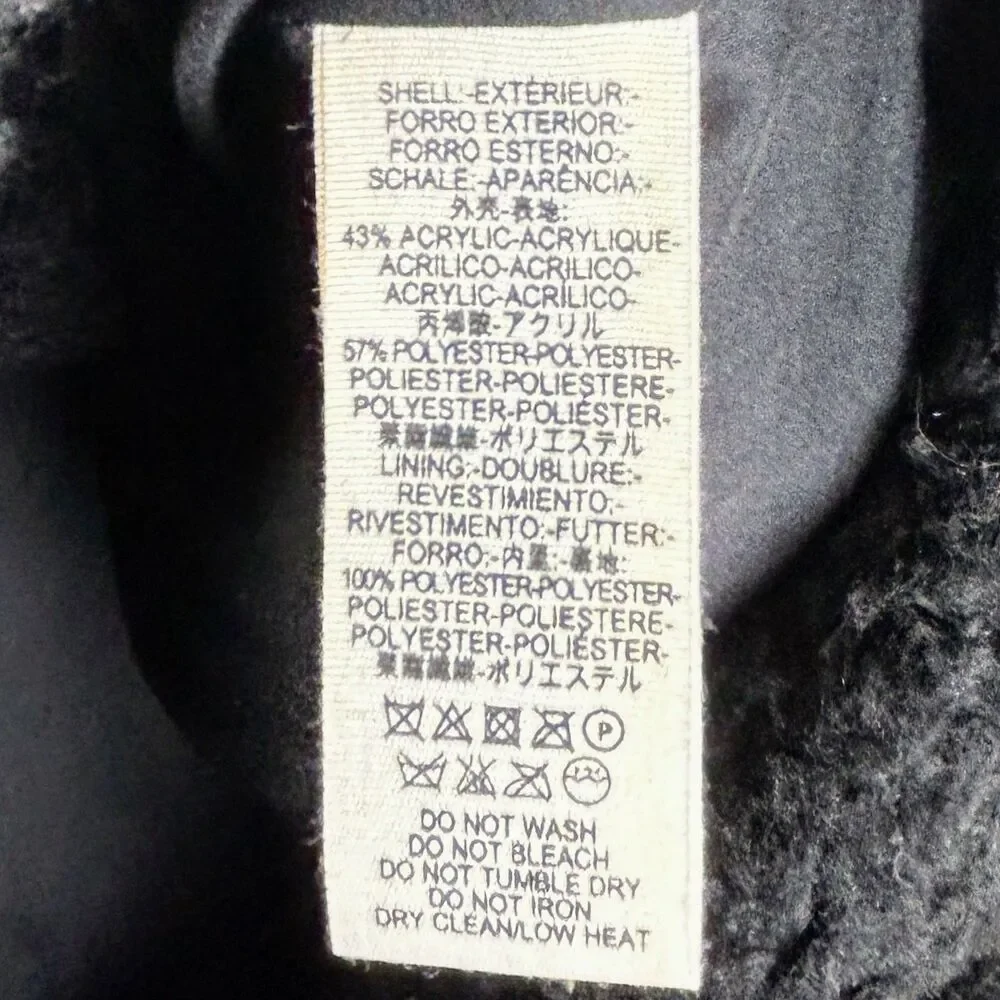 Free People So Soft Cozy Peacoat Sherpa Teddy Jacket Faux Shearling Black Coat S